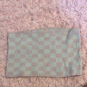 Pink Checkered Knit Tube Top